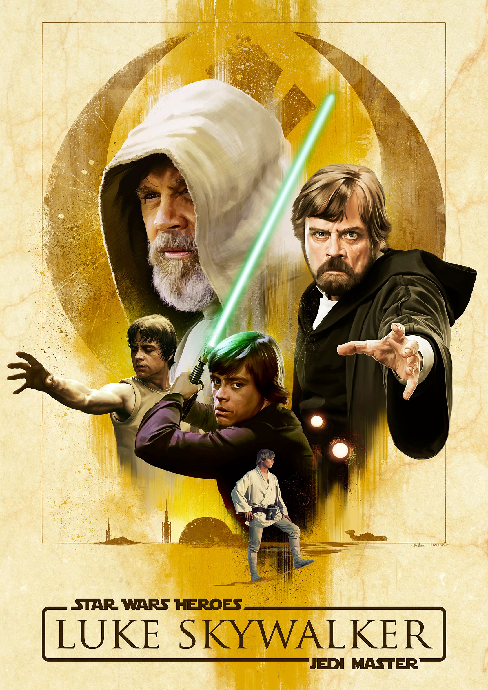 Luke Astorigin　ART POSTER 1/100　ポスター Star Wars, Luke Skywalker | Domestika