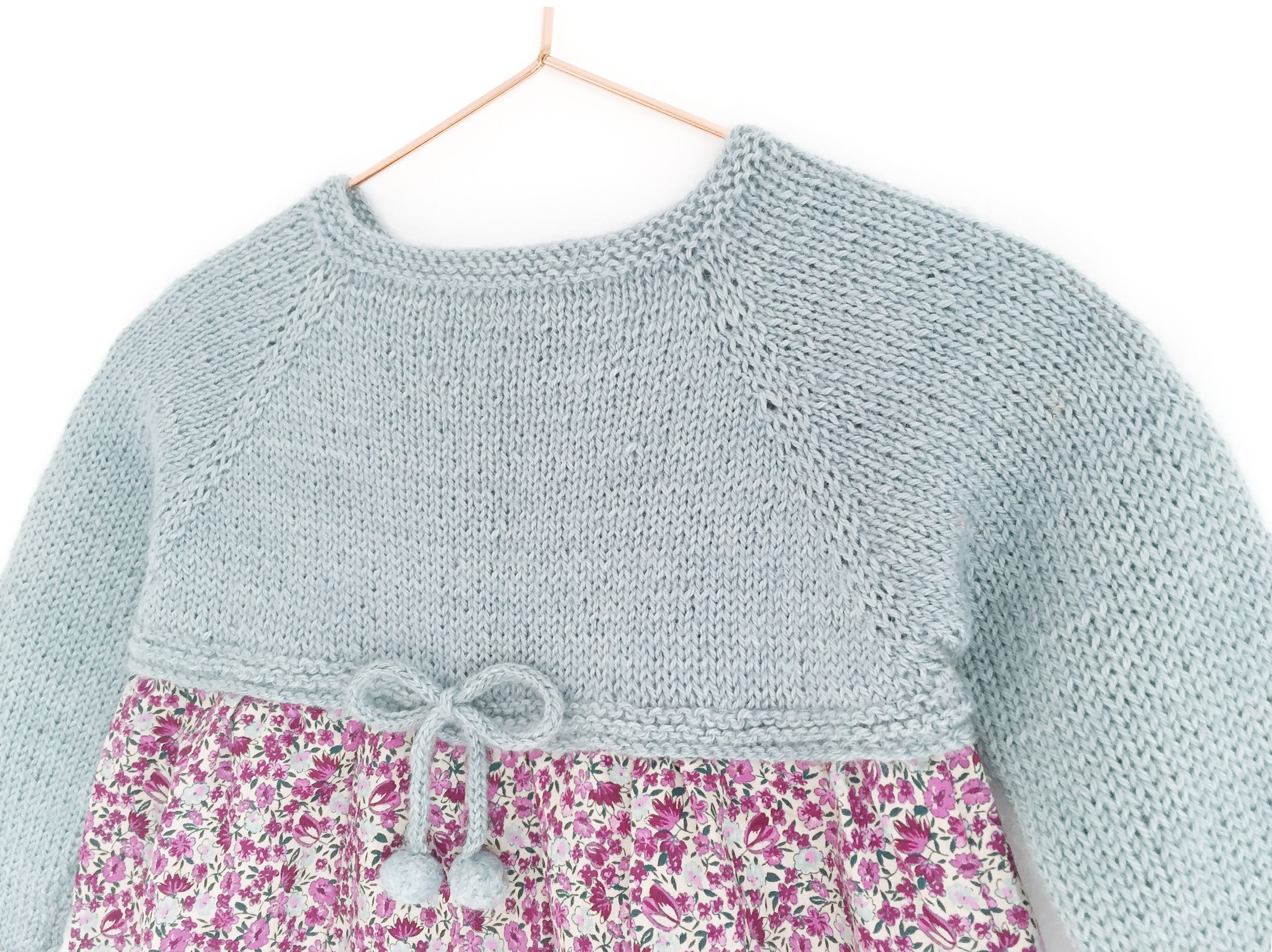 Pelele de punto y tela combinado de bebé – Tutorial y Patrón