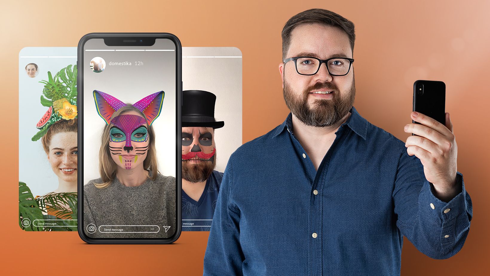 Filtros de realidad aumentada para Instagram y Facebook