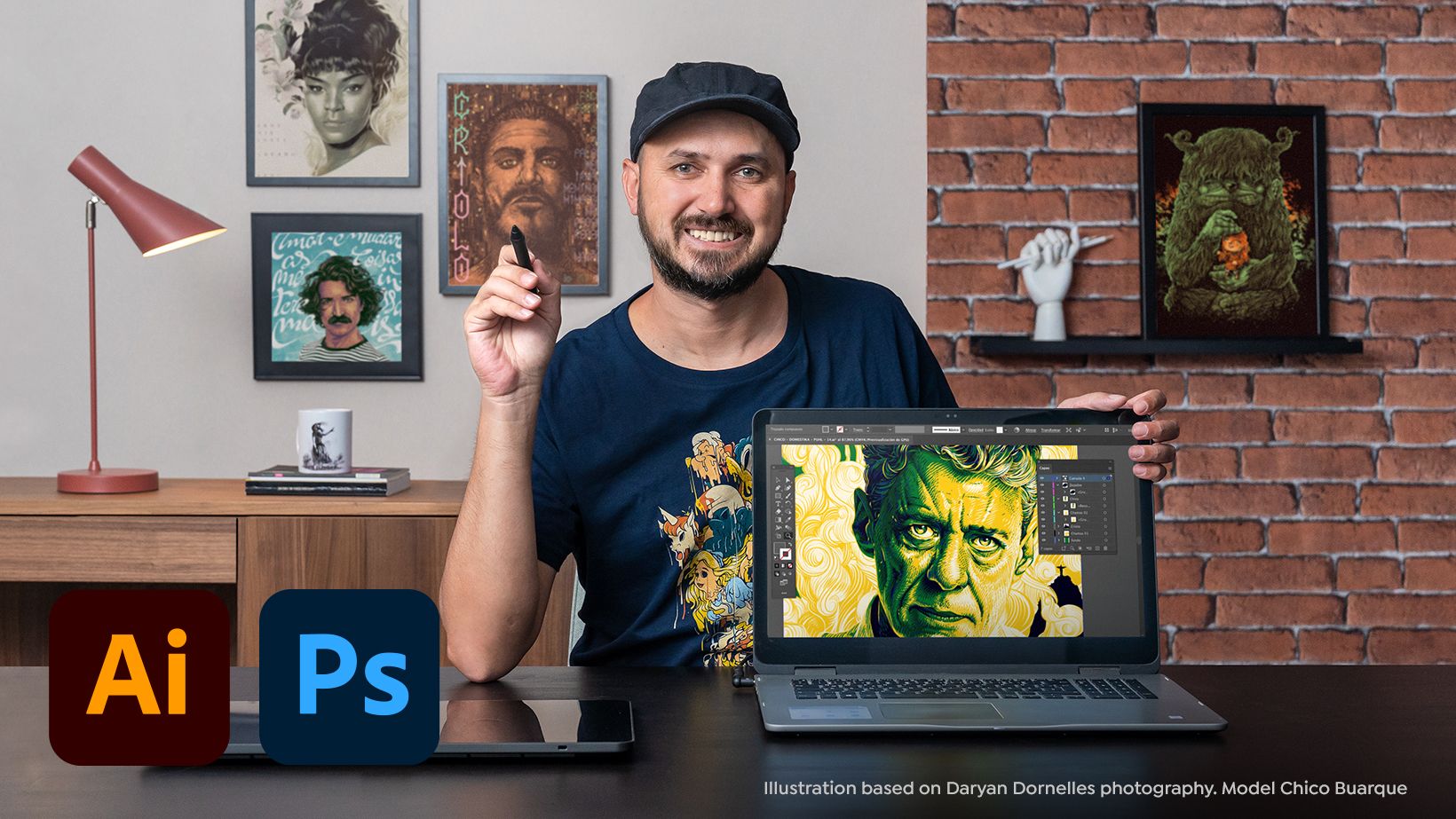 Técnicas de ilustración para retratos con Illustrator y Photoshop