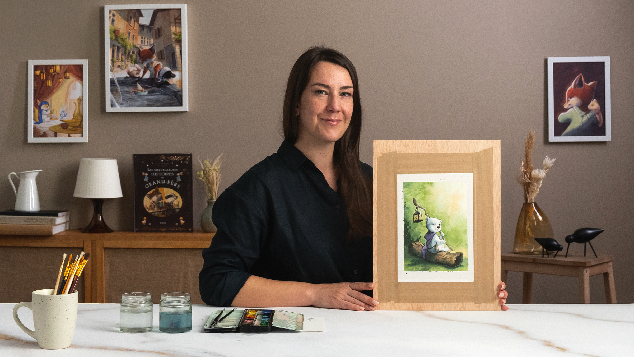 Lighting and color in watercolor illustration