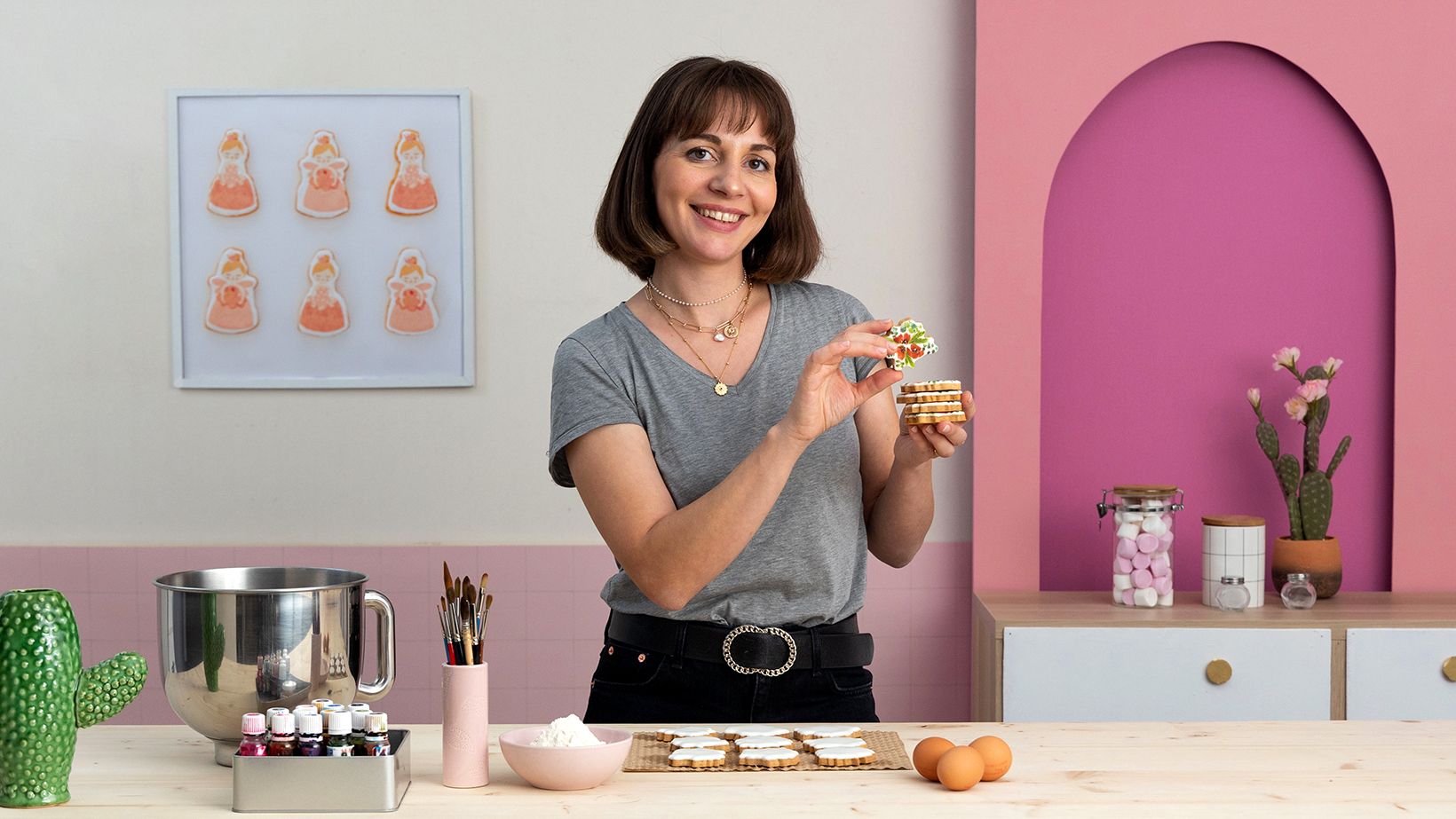 Decoración de galletas con técnicas de acuarela