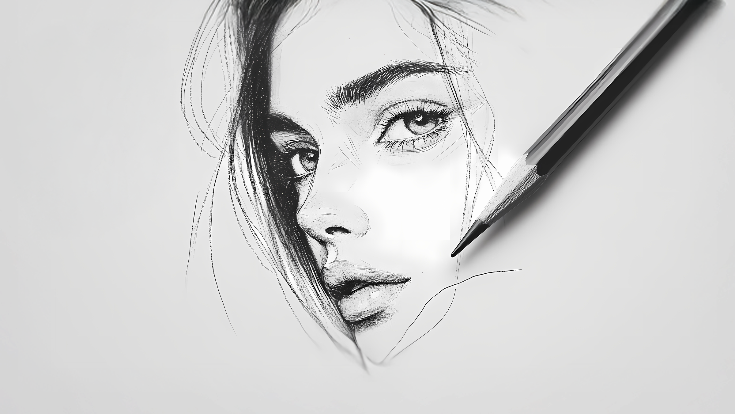 Kurs z przewodnikiem: Szczegółowy portret ołówkiem z technikami cieniowania