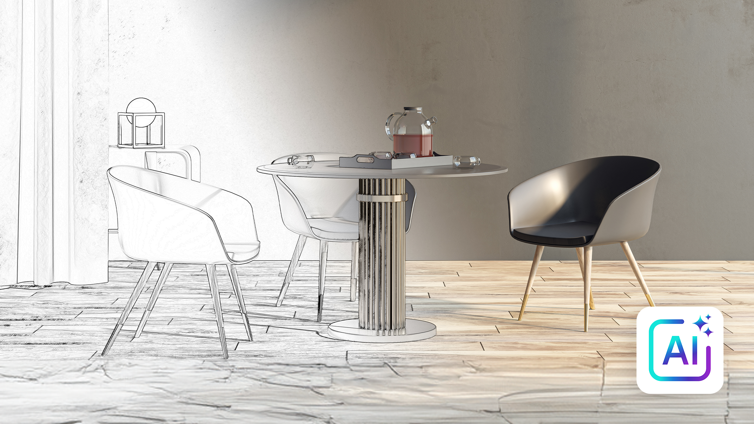 Design interiors with Artificial Intelligence and Freepik