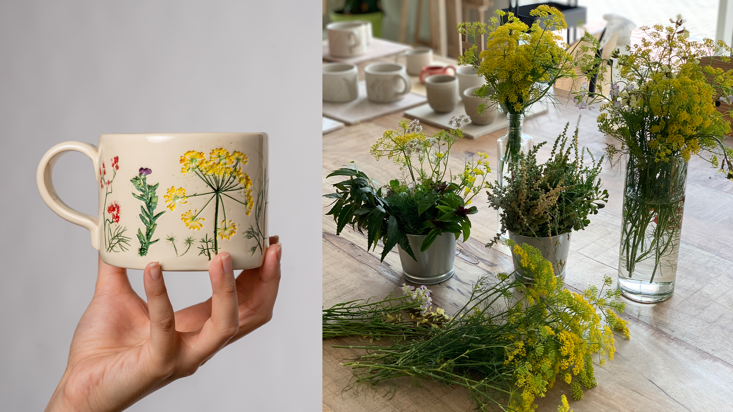 Ceramics with Floral Imprints: Make Functional Tableware