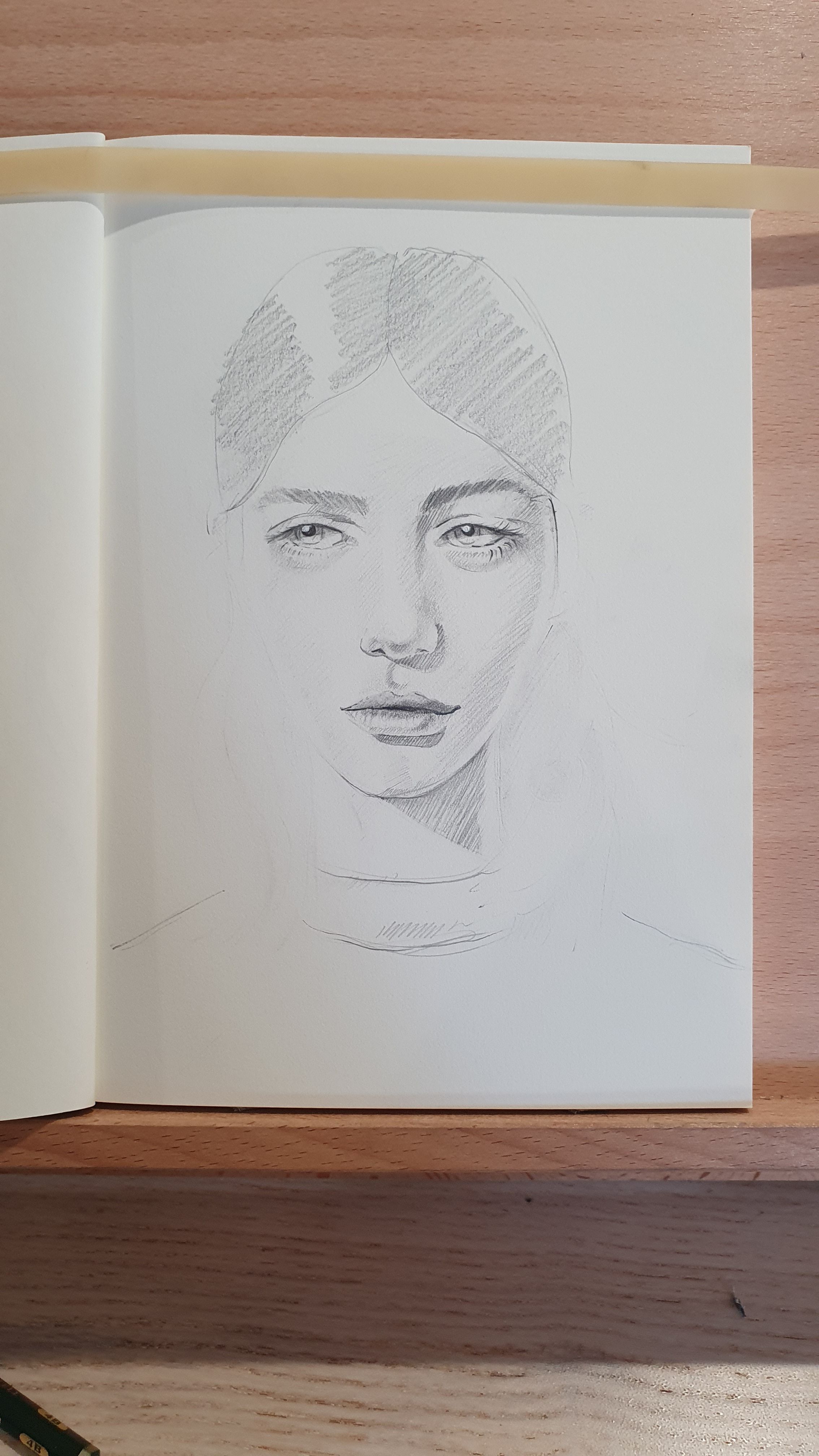 Graphite Line Work My project for course: Graphite Line Drawing for Portrait Sketchbooking ...