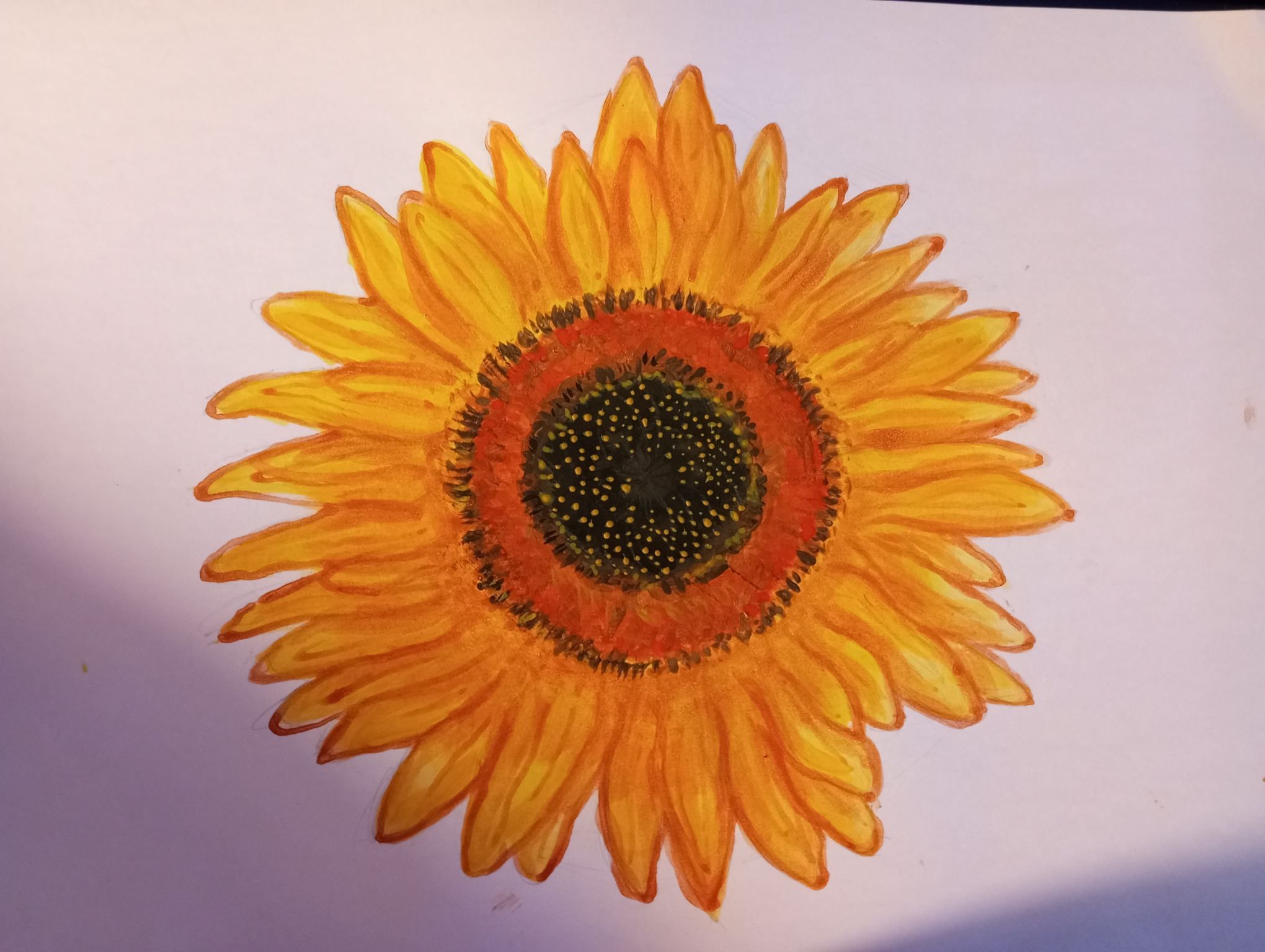 Girassol de aquarela. | Domestika