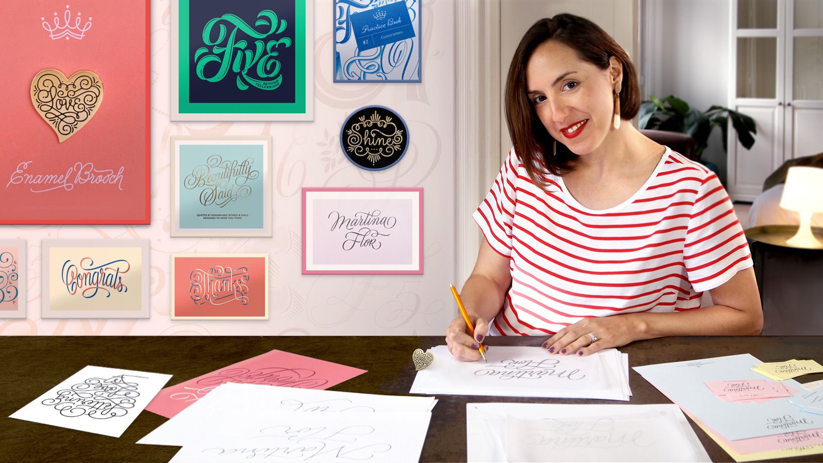 Online Course - Cursive Lettering for Logos (Martina Flor) | Domestika
