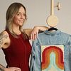 Macramé: denim jacket with clove hitch knots. Craft, and Fashion course by Terri Watson