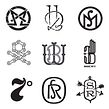 Monogramas (varios clientes) Ein Projekt aus dem Bereich Br, ing und Identität, Kalligrafie, T und pografie von Quique Ollervides - 18.06.2014