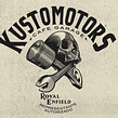 KUSTOMOTORS Cafe garage . Br, ing, Identit, Traditional illustration, T, and pograph project by Abraham García - 02.11.2016