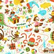 Corte Inglés - Papel de envolver infantil. Traditional illustration project by Flor Kohan - 04.10.2018