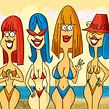 Las chicas de la playa. Un proyecto de Ilustración digital de Ed Vill - 05.04.2019