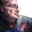 Stephen Hawking (El Mundo). Drawing, Artistic Drawing, Portrait Drawing, Realistic Drawing, and Character Design project by Carlos Rodríguez Casado - 04.25.2019