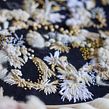 Bordado e intervención de materiales reciclados sobre lino Negro. Embroider project by Josefina Allendes - 05.07.2019
