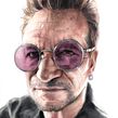 Bono (La Luna de Metrópoli). Drawing, Artistic Drawing, Portrait Drawing, Realistic Drawing, and Watercolor Painting project by Carlos Rodríguez Casado - 05.14.2019