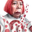 Yayoi Kusama. Artistic Drawing, Portrait Drawing, Realistic Drawing, and Watercolor Painting project by Carlos Rodríguez Casado - 07.11.2019