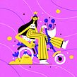 Hortencia. Desenho, Design de personagens e Ilustração tradicional projeto de Chabaski - 04.09.2019