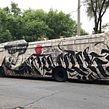 Intervención Ovni bus Calavera -  México . Un projet de Art urbain, Calligraphie, Collage, Art conceptuel, Créativité, Design , Design graphique, Lettering, Peinture, T , et pographie de TECK24 - 26.09.2019