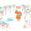 Bingata Okinawa. Traditional illustration project by Flor Kaneshiro - 09.28.2019