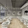 Restaurante nórdico. Un proyecto de Modelado 3D y Diseño de interiores de Alejandro Soriano - 29.10.2019