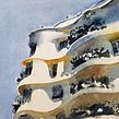 Paisaje urbano. Un proyecto de Arquitectura, Ilustración arquitectónica, Pintura a la acuarela y Visualización arquitectónica de Gonzalo Ibáñez - 10.09.2020
