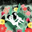 Pareja Bajo Las Estrellas Ein Projekt aus dem Bereich Traditionelle Illustration und Digitale Illustration von Sara Tomate - 14.12.2019