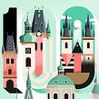 'City of 100 Spires' Type Illustration. Traditional illustration, and Digital Lettering project by Birgit Palma - 05.13.2019