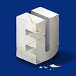 Slanted 'EU' Artwork. Een project van Traditionele illustratie y Digitale belettering van Birgit Palma - 13.03.2020