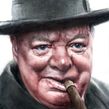 Winston Churchill (El Mundo). Drawing, Artistic Drawing, Portrait Drawing, Realistic Drawing, and Watercolor Painting project by Carlos Rodríguez Casado - 03.16.2020