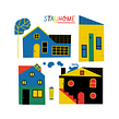 STAY HOME | STAY SAFE . Un projet de Design , Conception de personnages, Illustration traditionnelle, Illustration numérique, Illustration jeunesse et Illustration vectorielle de Camipepe - 01.04.2020