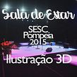 3D de Palco Sala de Estar SESC Pompeia. Projekt z dziedziny  Projektowanie 3D i Scenografia użytkownika Guilherme Coblinski Tavares - 01.12.2015