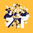 Food!. Un proyecto de Diseño, Diseño de personajes e Ilustración tradicional de Manuel Neto - 15.04.2020