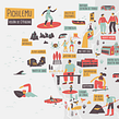 Mapa Pichilemu. Un proyecto de Dibujo digital, Ilustración digital, Ilustración tradicional e Ilustración vectorial de Camipepe - 13.06.2020