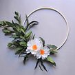 Paper flower hoop wreath: 2 white flowers. Arts, Crafts, Decoration, and Paper Craft project by Eileen Ng - 07.21.2020