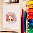 Family - Gouache painting. Un proyecto de Ilustración tradicional y Pintura a la acuarela de Alinailustra - 21.09.2018