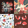 Autumn & Winter vector illustration resources for Freepik. Ilustração tradicional, Ilustração digital, Ilustração infantil, Ilustração vetorial, Lettering, e Lettering digital projeto de Alinailustra - 13.08.2019