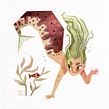 Cherry Salmon Mermay. Children's Illustration, Digital Illustration, and Traditional illustration project by Gemma Gould - 05.04.2020