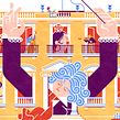Bienvenidos a Palacio Ein Projekt aus dem Bereich Zeichnung, Traditionelle Illustration, Architektonische Illustration, Digitale Illustration, Vektorillustration und Werbung von Carlos Arrojo - 13.09.2020