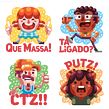 Sticker pack ‘De Boa’ para Facebook. Een project van Traditionele illustratie van Raul Aguiar - 27.09.2020