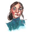 Moça (aquarela e lápis de cor). Watercolor Painting project by Caroline Passos - 10.17.2020