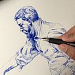 Dibujo a tinta. Desenho, Desenho artístico, Desenho de retrato e Ilustração com tinta projeto de Alonso Palomino - 06.11.2020