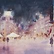 Paseo nocturno, 2020. Un proyecto de Ilustración arquitectónica y Pintura a la acuarela de Gonzalo Ibáñez - 30.11.2020