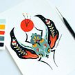 folk insects Ein Projekt aus dem Bereich Design und Traditionelle Illustration von Cagla Zimmermann - 03.12.2020
