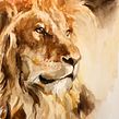 Lion. Artistic Drawing, Fine Arts, Naturalistic Illustration, Realistic Drawing, and Watercolor Painting project by Michele Bajona - 01.07.2021