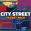 Pixel Art Tileset: City Street. Game Development, Pixel Art, Video Games, and Game Design project by Daniel Benítez - 08.22.2019