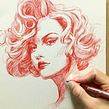 Cabeza de mujer. Desenho, e Desenho de retrato projeto de Alonso Palomino - 08.02.2021