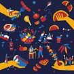 Fiestas Patrias Líder. Ilustração tradicional projeto de Camipepe - 15.02.2021