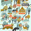Illustrated map for Rohan. Traditional illustration project by Kate Sutton - 07.04.2020