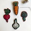 Veggies as patches. Embroider project by Defne Güntürkün - 01.01.2018